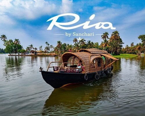 Traditional houseboat on a Kerala backwater